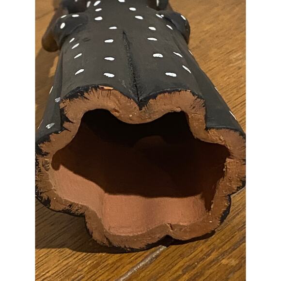 Jamaican Creole Woman, Folk Art Pottery Red Clay matte Sculpture - Picture 7 of 8